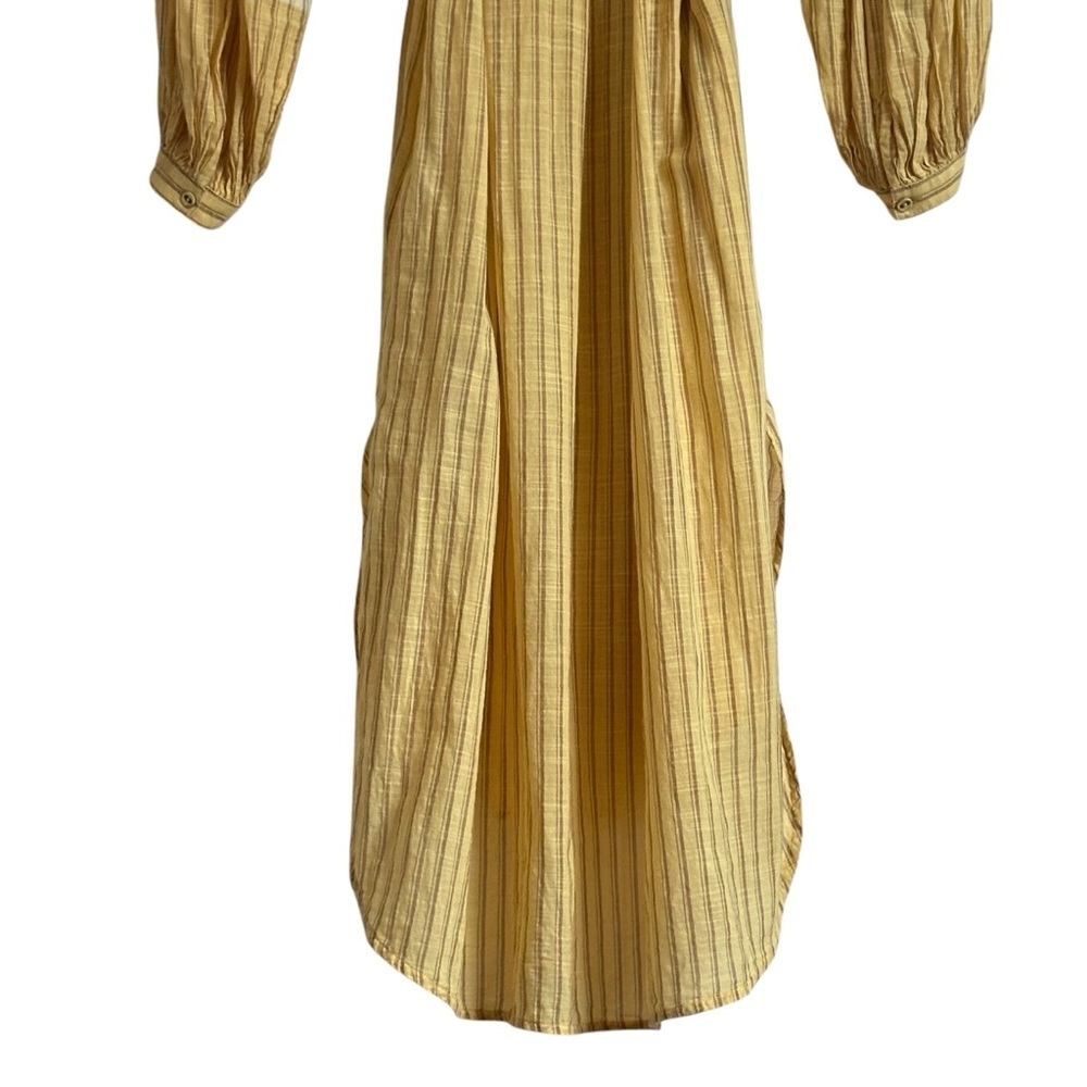 ULLA JOHNSON RABEA WHEAT STRIPED BELTED RELXED DRESS SIZE 2 - Picture 14 of 16